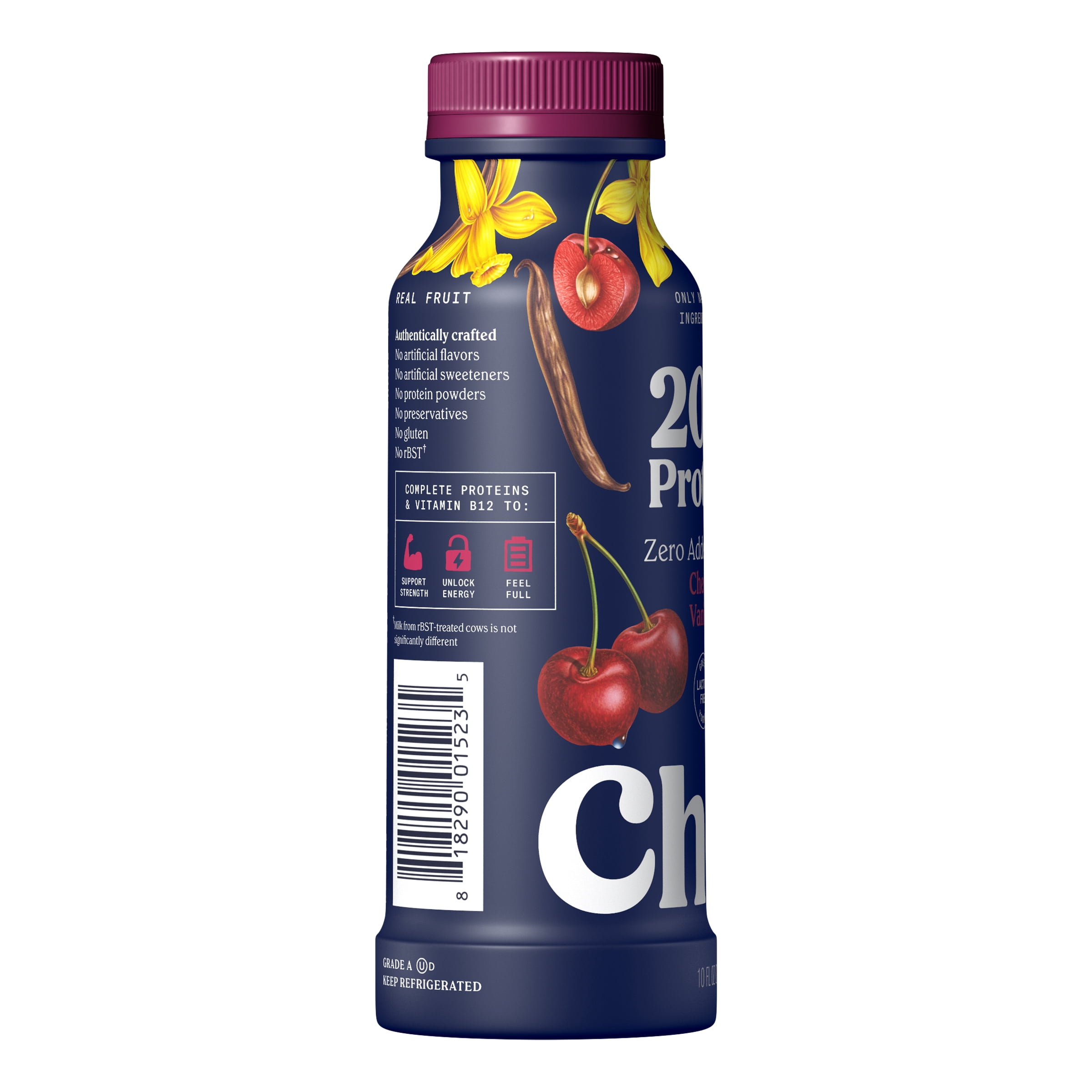 Chobani 20G Protein Low-Fat Greek Yogurt Drink Cherry Vanilla 10 fl oz Bottle