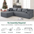 thumbnail image 3 of Behost 105" Modular Sectional Sofa for Living Room, Boneless L Shaped Cloud Couch with Chaise, Corduroy Gray, 3 of 11