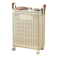 thumbnail image 2 of Camnix Rolling Slim Laundry Basket on Wheels, Foldable Laundry Hamper with Handle, Laundry Sorter and Organizer, Tall Storage Basket Bin (Beige), 2 of 8