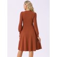 thumbnail image 5 of DARING DIVA Long Sleeve Round Neck Cocktail Dress S Caramel, 5 of 7