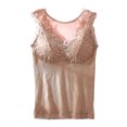 thumbnail image 5 of Sleeveless Thermal Shirts For Women With Built In Bra V Neck Lined Underwear Thermal Tank Tops Vest Warm Base Layer Women Turtleneck Top for Men Thermal Thermal Underwear for Woman plus Size Women, 5 of 7