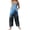 Blue, variant on Halloween Jumpsuits for Women Pumpkin Print Cotton Linen Casual Sleeveless with Pockets