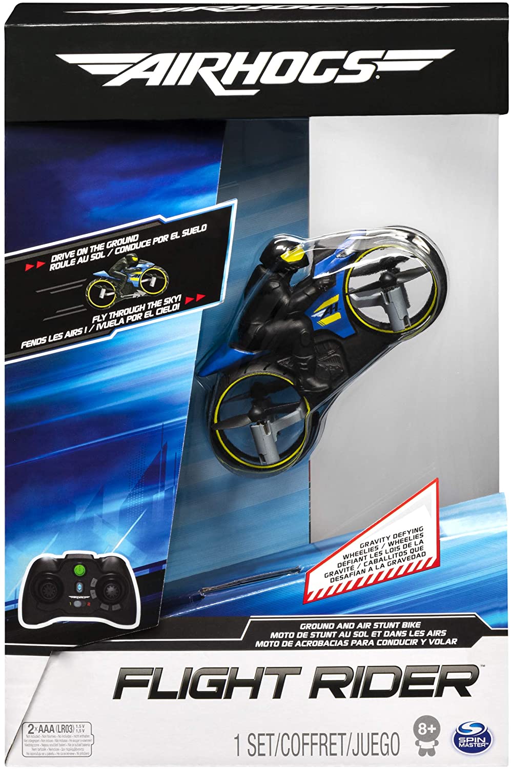 Air Hogs Flight Rider 2-in-1 Remote Control Stunt Motorcycle for Ground and Air, for Kids Ages 8+ - image 5 of 6