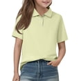 thumbnail image 2 of UACY Girls Short Sleeve Polo Shirts Button Lapel Collared Summer Tops Business Casual Basic Tees, 2 of 6