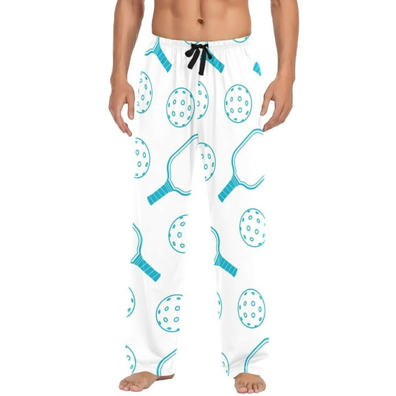 Pickleball Blue joogoo Men's Pajama Pants Cotton Long Sleepwear Lounge Pants L