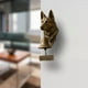 thumbnail image 4 of Timbre vintage de bienvenida de pastor alemán | Escultura de resina con acabado en bronce antiguo | Timbre funcional con letrero de bienvenida | Fácil montaje para puerta de entrada y portón, 4 of 5