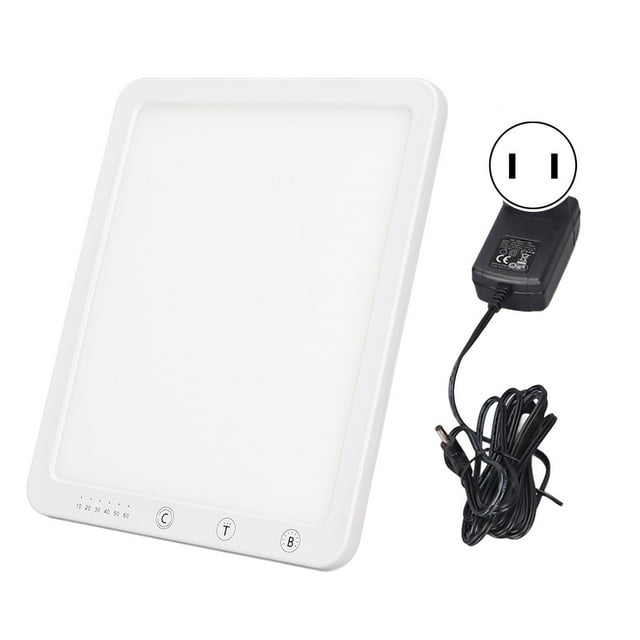 Light Therapy Lamp, SAD Therapy Lamp 6 Timing 5 Illuminance Modes Large Light Surfaces 10000Lx For Bedside Table US Plug