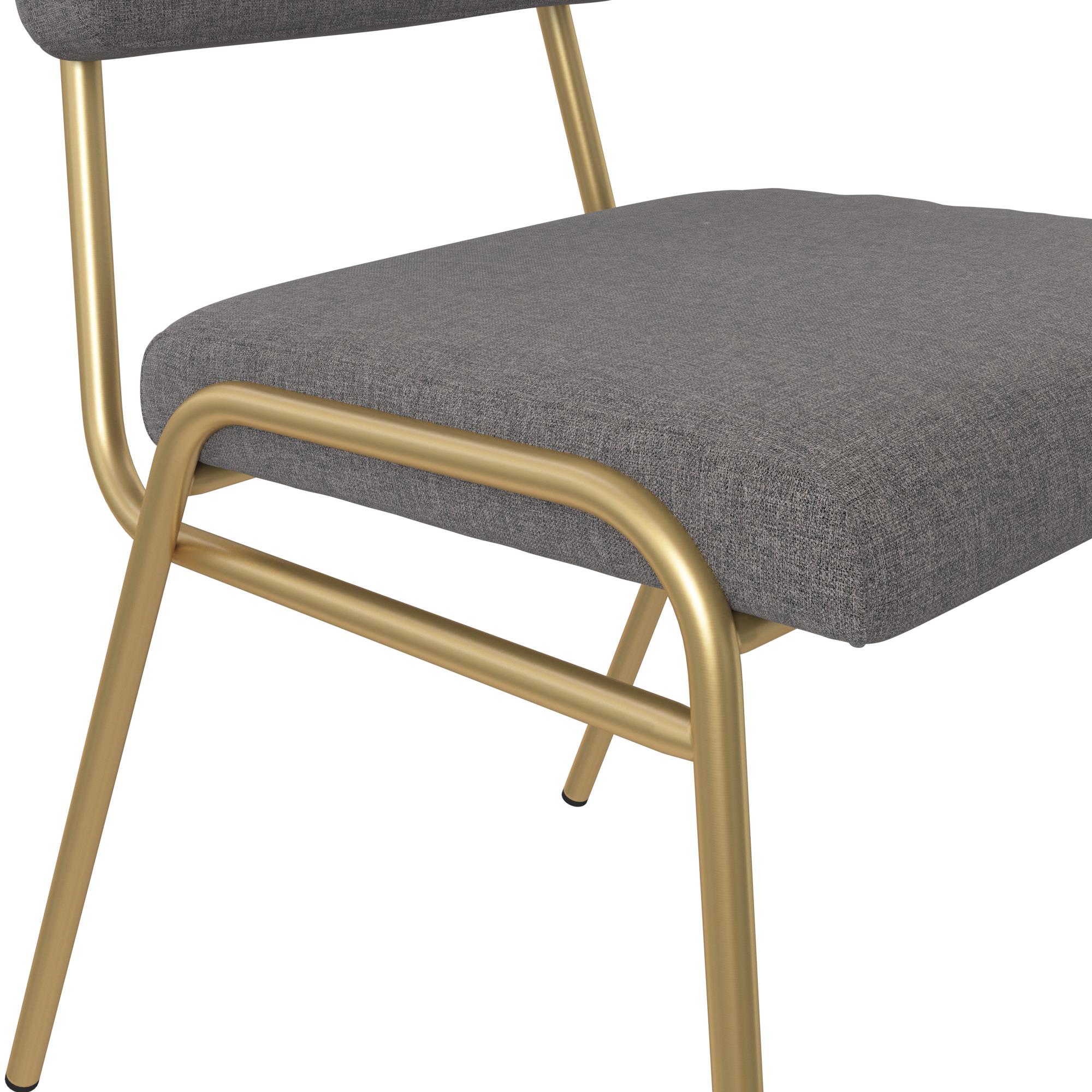 Novogratz Lex Upholstered Dining Chair, Gold Frame & Light Grey Linen Upholstery - image 10 of 14