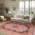 thumbnail image 2 of Lochas Vintage Accent Rugs Distressed Print Area Rug Low Pile Carpet for Living Room Bedroom Home Decor,Orange,4'x6', 2 of 6