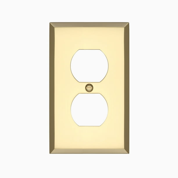 Graham Single Duplex Outlet Cover Polished Brass