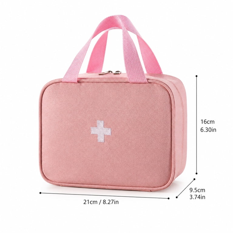 Large Navy 8X6X3.5 Inch Portable Carry Medical Storage Bag, Travel
