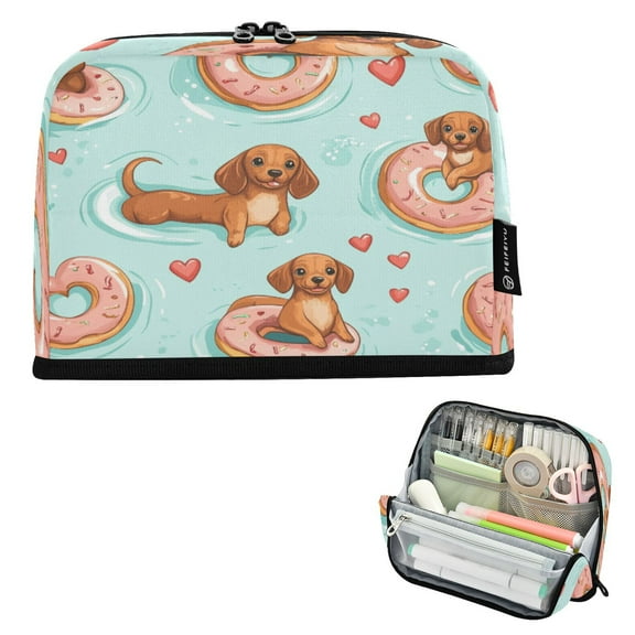 DIXRUYEE Pencil Case Large Capacity Pencil Bag simple Puppy Love and Sweet Treats Pattern