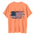 thumbnail image 5 of Camiseta de Cuello Redondo Impresa Delantera Y Trasera Del Día de la Independencia de las Mujeres, Tops Cortos Casuales para las Mujeres, 5 of 5