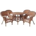 thumbnail image 2 of Jeco 5 Piece Resin Wicker Outdoor Patio Dining Set in Honey, 2 of 5