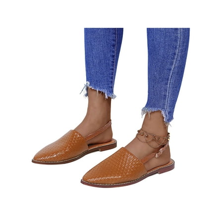 

Avamo Womens Closed Pointed Toe Pumps Slingback Sandals Flats Summer Holiday Dress Shoes Size 8