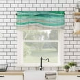 thumbnail image 4 of Coastal Beach Valances for Windows - Sage Green Kitchen Curtain Valance - Abstract Green Wave Window Valances Bathroom Window Treatment Modern Ombre Valances Curtains for Living Room Bedroom 54"x18", 4 of 6