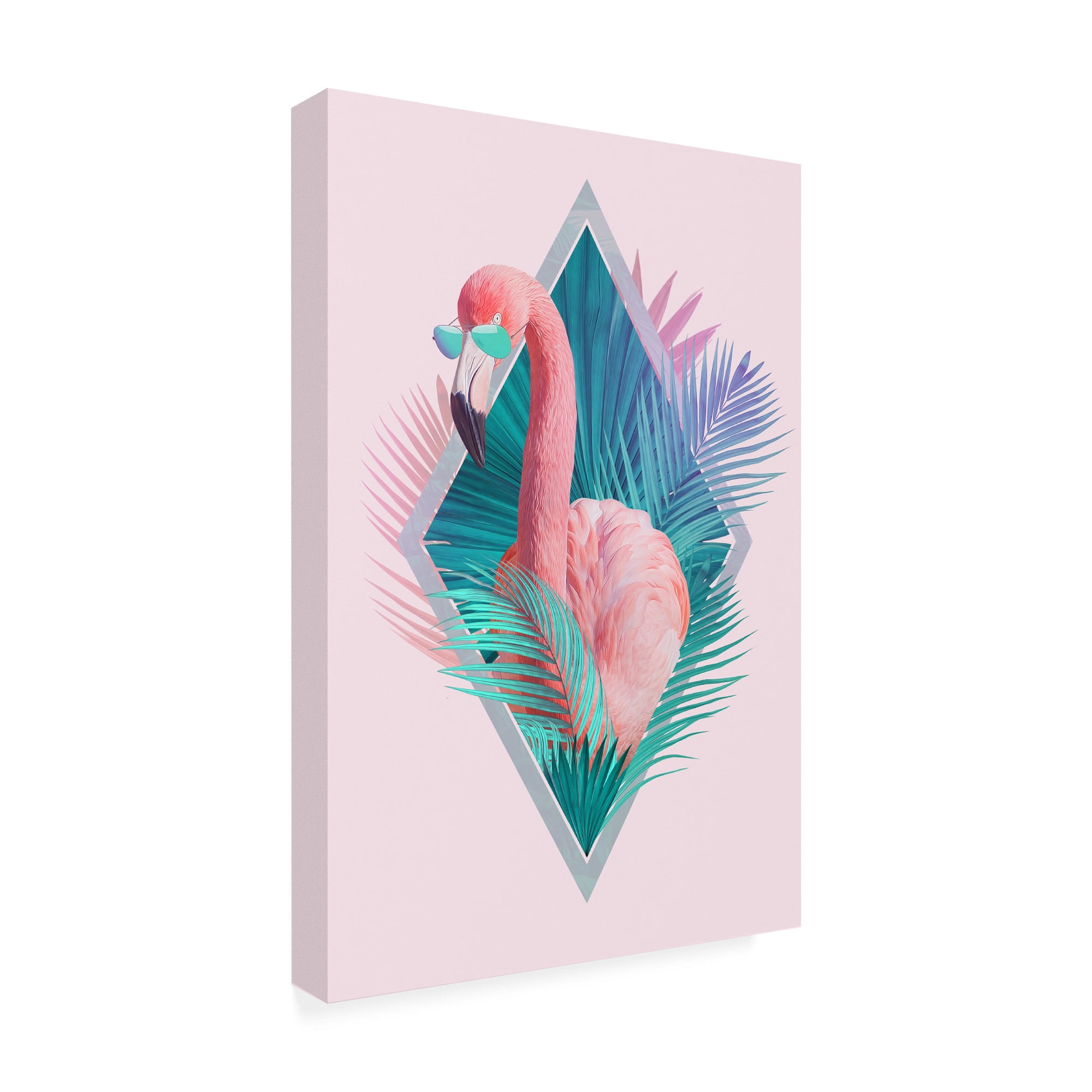 Trademark Fine Art 'Tropical Leaves Flamingo' Canvas Art by Robert Farka