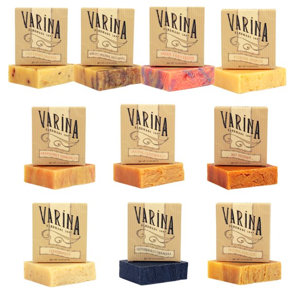 Jabón de barra Varina Natural Citrus Variety - Limpieza suave para pieles sensibles cítricos - Paquete de 10 - Jabón hecho a mano