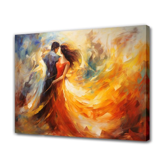 Abstract Art Modern Decorative Painting A Pair Of Lovers Framed Canvas Poster Bedroom Decor Sports Landscape Office Room Decor Gift,Frame-style,16x24inch(40x60cm)