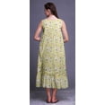 thumbnail image 2 of Bimba Medium Yellow Watercolor Flower & Leaves Cotton Nightgowns For Women Mid-Calf Printed Sleepwear Night Dress Large, 2 of 6