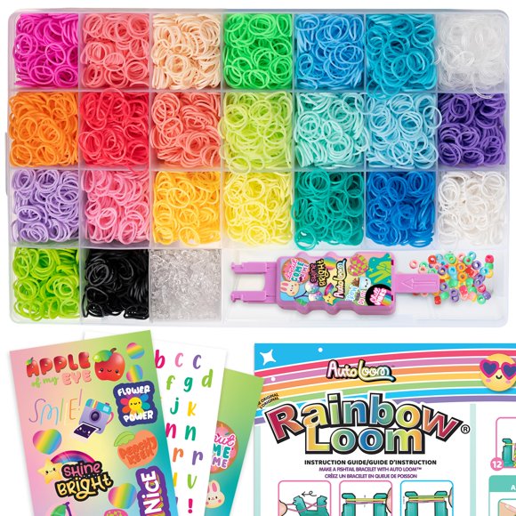 Kit Rainbow Loom AutoLoom con 9000 bandas, cuentas y stickers
