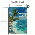 thumbnail image 3 of Heduofu Beach Garden Flag Tropical Hawaii Maldive Ocean Sea Water Palm Trees Blue Sky Cloud Home Flags Double-Sided Banner Welcome Yard Flag Outdoor Decor White, 3 of 6