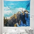 thumbnail image 1 of Travel Tapestry, Aerial View of Australian Cliffs by the Sea with Waves High Destination of Nature, Fabric Wall Hanging Decor for Bedroom Living Room Dorm, 5 Sizes, Navy Brown, by Ambesonne, 1 of 1