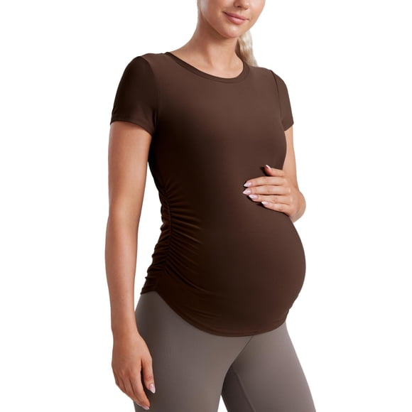 Remera CRZ YOGA Cloudweight Maternidad Café Marrón Mediana