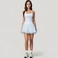 thumbnail image 6 of Women's Tulle Mini Skirt with Soft Lining and Layered Ruffle Hem for a Whimsical Ballet-Inspired Look - X Large, Light Blue, 6 of 7