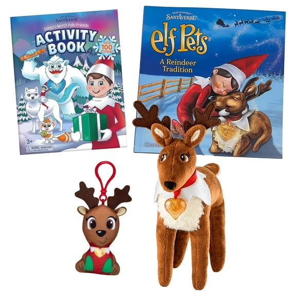 The Elf on the Shelf: Reindeer Magic Bundle - A Reindeer Tradition, 4" Reindeer Clip-On, and Santa's Activity Book