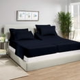 thumbnail image 2 of MyGiza Sheets 5 Piece Split King Sheets for Adjustable Bed - 400 Thread Count 100% Giza Cotton Split King Sheet Sets for Split King Mattress - Navy Blue, 2 of 8