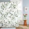 thumbnail image 4 of Shower Curtains for Bathroom, Sage Green Botanical Waterproof Fabric Shower Curtain, Eucalyptus Sprigs Watercolor Decorative Bathroom Curtain for Bathtub, 72"x84", No Hooks Included, 4 of 9