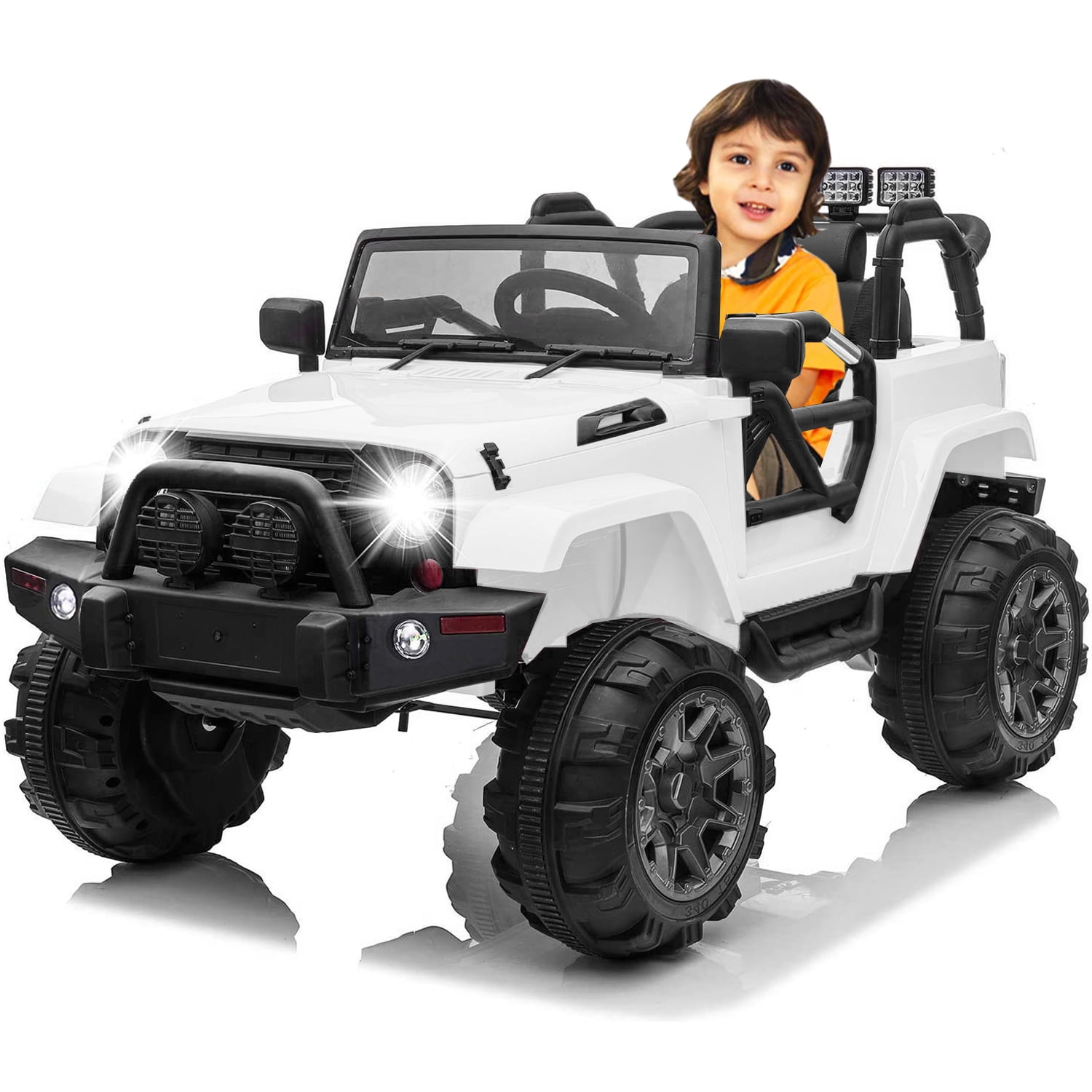 Details about   12V Kids Ride On Car 2.4GHZ Jeep Car With Remote Control LED Lights White 