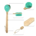 thumbnail image 3 of Unique Bargains 1 Pc Double Side Long Handle Bath Brush Body Scrubber for Bath 15.75" Length Green, 3 of 6