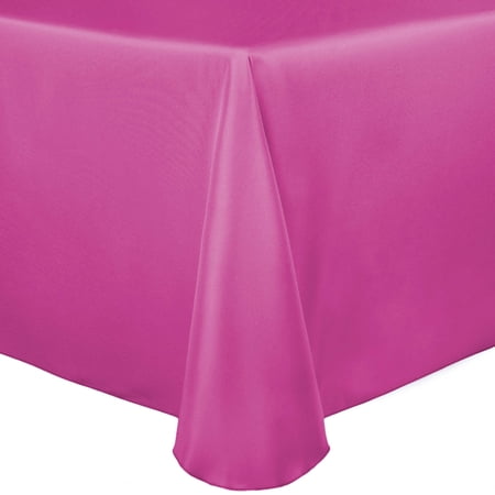Ultimate Textile (5 Pack) Satin 108 x 156-Inch Rectangular Tablecloth - for Wedding Special Event or Banquet use Rose Pink