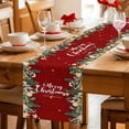 thumbnail image 5 of Red Christmas Table Runner 70 Inches Long Farmhouse Dress Scarves, Xmas Botanical Ball Bell Dining Tablerunner for Coffee Table/Kitchen Island/Party Décor, 13" x 70", 5 of 8