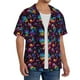 thumbnail image 2 of Fotbe mushroom colorful Skull Camisa Estampada de Manga Corta para Hombre, Casual de Verano, Estilo Playero, Sin Arrugas-3X-Large, 2 of 5