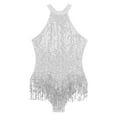 thumbnail image 3 of Yeahdor Womens One Piece Tassels Shiny Sequins Latin Jazz Dance Leotard Flowy Fringes Bodysuit Dancewear, 3 of 7