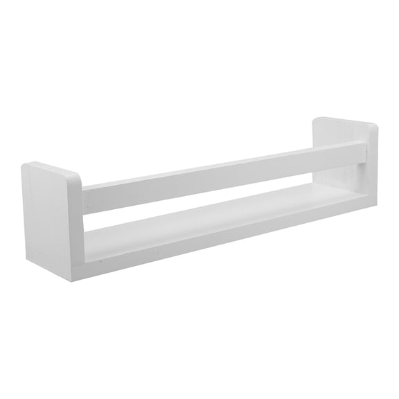 Wall-Mounted Spice Rack Organizer for Seasoning Bottles, White Wooden Shelf for Condiments and Kitchen Storage