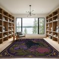 thumbnail image 2 of ODIKA 9'x12' Washable Area Rug Purple Gold Elegance with Floral Celestial Motifs Intricate Botanical Framed by for Great Room, Indoor Concept, Large Living Low Pile, Flatwoven, 2 of 7