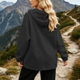 thumbnail image 4 of SEMPAI Windbreaker Jacket Women Waterproof Long Sleeve Zip Hooded Jacket Multi Pockets Outdoor Hiking Jacket Loose Winter Mountaineering Casual Outerwear Black L, 4 of 6
