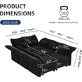 thumbnail image 3 of LLappuil Modular Sectional Sofa, 6 Seat Modular Sectional Sofa Convertible Sleeper Sofa Bed, 25.6" Deep Seat Chenille Sofa with Storage Black, 3 of 10