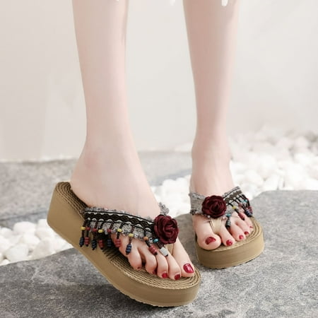 

Fashion Women Beach Breathable Sandals Home Slipper Flip-Flops Wedges Shoes