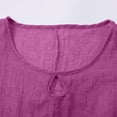 thumbnail image 7 of WHEANG Womens Summer Tops Trendy Short Sleeve Solid Color Blouses for Women Dressy Casual Loose Comfort Cotton Linen Tops for Women Hot Summer&nbsp;Sale Womens Tops Purple S Summer Sales Under $5, 7 of 7