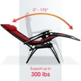 thumbnail image 7 of SUMMIT LIVING  Padded Zero Gravity Chair Outdoor Patio Recliner with Adjustable Headrest and Cup Holder,Red, 7 of 7