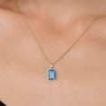 thumbnail image 3 of Gem Stone King 14K Yellow Gold Swiss Blue Topaz Pendant Necklace | 1.90 Cttw | Gemstone November Birthstone | Octagon 8X6MM | Gold Necklace for Women | With 18 inch Gold Chain, 3 of 6