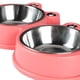 thumbnail image 3 of Durable Stainless Steel Dog Bowls Food Water Feeder Resistant Silicone Mat Prevent No for Little Size Dogs/Cats Like Chihuahua, 3 of 5