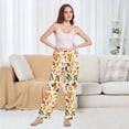 thumbnail image 6 of FORMRS Women's Pajama Pants with Pockets Soft Comfy Loungewear Sleep Bottom, Sizes S-2XL, Beige Retro Leaves, 6 of 8