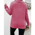 thumbnail image 3 of Women Plus Top 5XL Sweater Top Loose Pullover Lady Top Long Sleeve Daily Autumn Sweater Turndown Collar Casual Striped Cogild, 3 of 4