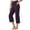 Dark Purple, variant on Women's Palazzo Pants Boho Floral Trousers Summer Beach Casual Yoga High Waist Solid Color Capri Hit Stretchy Slimming with Pockets Palazzo Pants Lounge Trousers